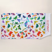 Waterverf Regenboogvlinders Kinder gepersonaliseer Strandlaken (Voorkant)