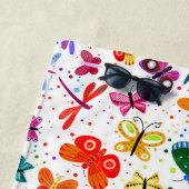 Waterverf Regenboogvlinders Kinder gepersonaliseer Strandlaken (In situ)