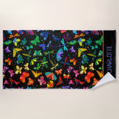 Waterverf Regenboogvlinders Kinder gepersonaliseer Strandlaken (Voorkant)