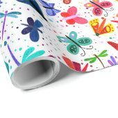 Waterverf regenboogvlinders Kinder omslagpapier Cadeaupapier (Rol Hoek)