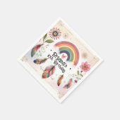 Waterverf regenboogvogel & veren boho verjaardag servet (Hoek)