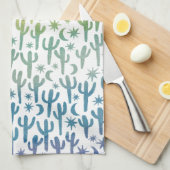 Waterverf regenboogwoestijn Saguaro Cactus Pattern Theedoek (Quarter Fold)