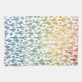Waterverf regenboogwoestijn Saguaro Cactus Pattern Theedoek (Horizontaal)
