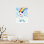 Waterverf Regenboogwolk Droom Groot Kinderen Poster (Keuken)