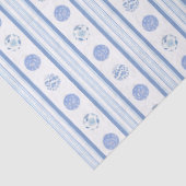 Waterverf Regency Stripes Blauw & Wit Kerst Tissuepapier (Detail)