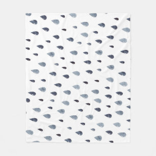 Waterverf regendruppels, indigo naadloos patroon. fleece deken