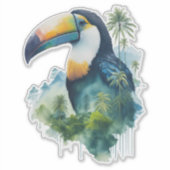 Waterverf regenwoud Toucan Sticker (Voorkant)