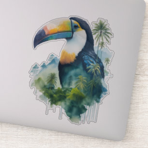 Waterverf regenwoud Toucan Sticker
