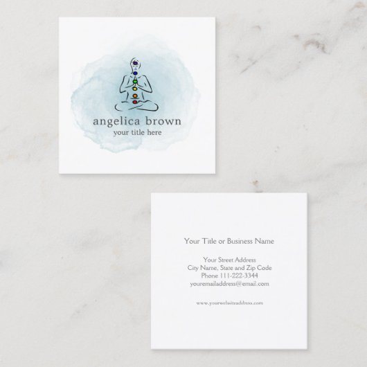 Waterverf Reiki Master met het Visitekaartje van C (Voorkant / Achterkant)