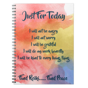 Waterverf Reiki Principes notebook Notitieboek