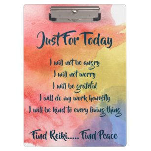Waterverf Reiki Principles Klembord
