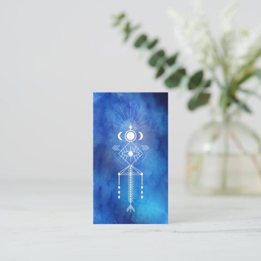 *~* Waterverf Reiki Tribal Aztec Primal Sacred Visitekaartje (Staand voorkant)