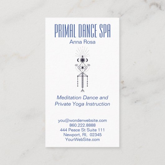 *~* Waterverf Reiki Tribal Aztec Primal Sacred Visitekaartje (Achterkant)