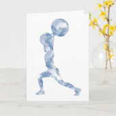 Waterverf reinigen en Jerk in blauw Kaart (Gele Bloem)