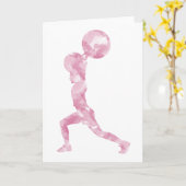 Waterverf reinigen & Jerk in roze Kaart (Gele Bloem)