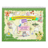 Waterverf reiskalender rond de wereld 2026 kalender (Hoes)