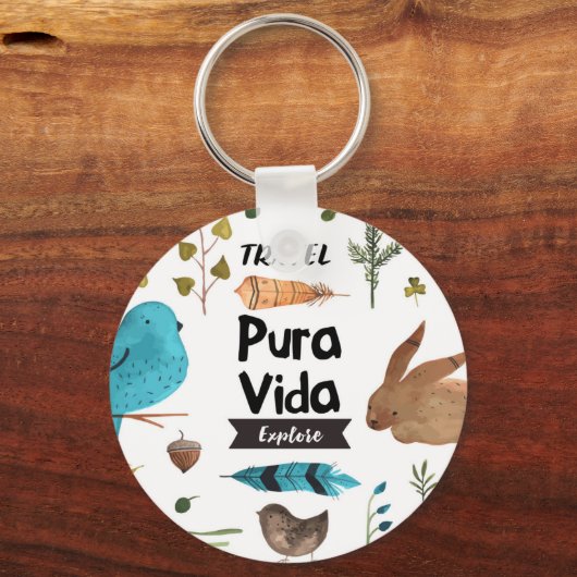 Waterverf reizen en verkennen sleutelhanger (Voorkant)