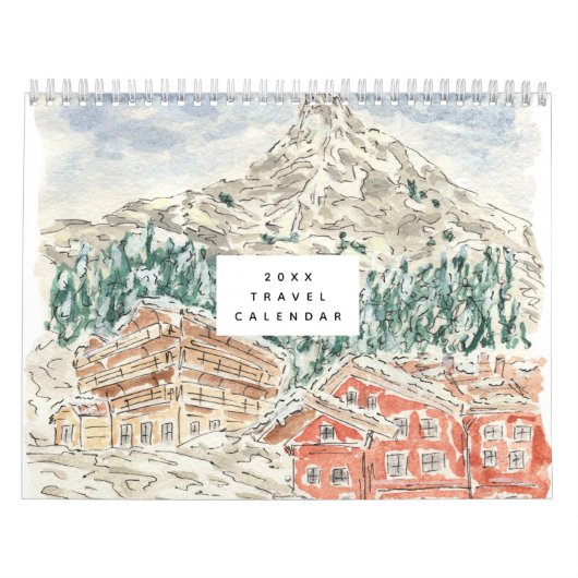 Waterverf Reizen Kalender (Hoes)