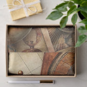 Waterverf Reizen Retro Kompas Oude Kaart Foto's Tissuepapier (Geschenk)