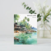 Waterverf Reizen Strand Oceaan Thailand Krabi Briefkaart (Staand voorkant)