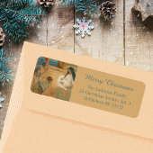 Waterverf Religieus Christelijk Vrolijk Kerstfeest Etiket