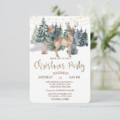 Waterverf rendier, boskerst kaart (Staand voorkant)