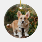 Waterverf rendier botanische krans vakantie keramisch ornament (Achterkant)