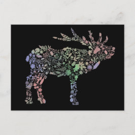 Waterverf rendier briefkaart