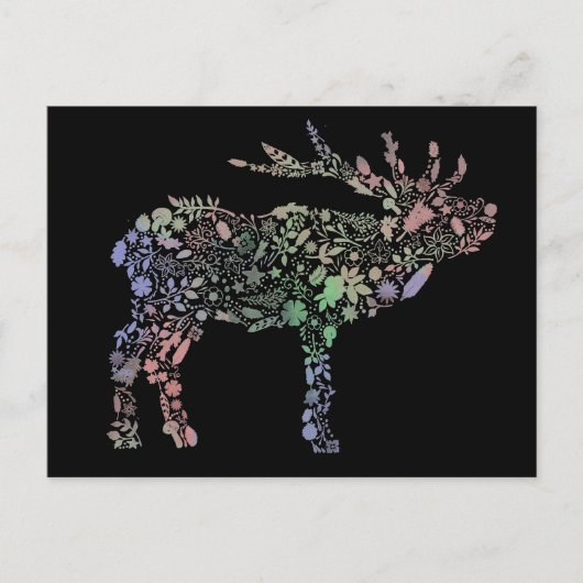 Waterverf rendier briefkaart (Voorkant)