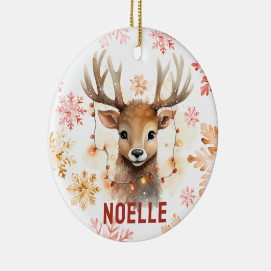 Waterverf rendier gepersonaliseerd Ornament (Rechts)