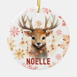 Waterverf rendier gepersonaliseerd Ornament