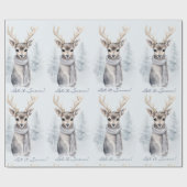 Waterverf rendier in de Bossen wit Cadeaupapier (Vlak)