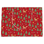 Waterverf Rendier & Kerstboom - Groot Cadeauzakje (Voorkant)