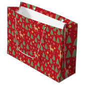 Waterverf Rendier & Kerstboom - Groot Cadeauzakje (Voorkant Gekanteld)