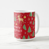 Waterverf Rendier & Kerstboom - Koffiemok (Voorkant rechts)