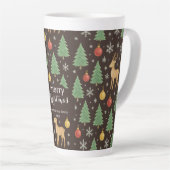 Waterverf Rendier & Kerstboom - Latte Mok (Rechterhoek)