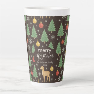 Waterverf Rendier & Kerstboom -  Latte Mok