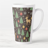 Waterverf Rendier & Kerstboom - Latte Mok (Rechts)