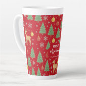 Waterverf Rendier & Kerstboom -  Latte Mok (Linkerhoek)