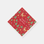 Waterverf Rendier & Kerstboom -  Servet (Hoek)