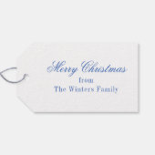 Waterverf Rendier Monogram Crest Christmas Cadeaulabel (Achterkant Horizontaal)