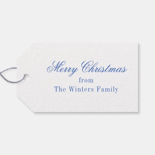 Waterverf Rendier Monogram Crest Christmas Cadeaulabel (Achterkant Horizontaal)