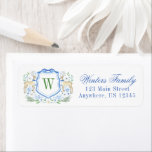 Waterverf Rendier Monogram Crest Christmas Etiket<br><div class="desc">PreppyPrint.com - Vier Kerstmis in stijl! Voeg uw persoonlijke touch toe. Breng dit ontwerp ook over op de producten van uw keuze! Bezoek mijn designerwinkel,  PreppyPrint.com,  voor het coördineren van items.</div>