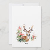 Waterverf rendier poinsettia kerstbladeren feestdagenkaart (Achterkant)