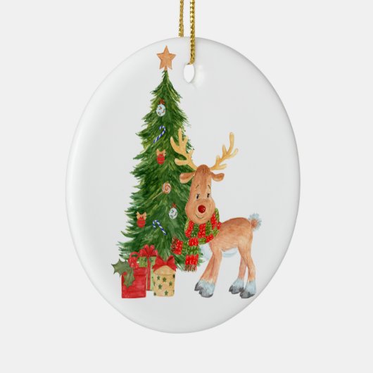 Waterverf rendierBaby Keramisch Ornament (Rechts)