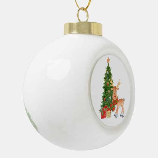 Waterverf rendierBaby Keramische Bal Ornament (Links)