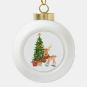 Waterverf rendierBaby Keramische Bal Ornament (Voorkant)