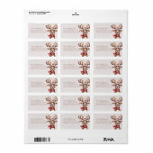 Waterverf rendieren besneeuwd kerst retouradres etiket (Full Sheet)