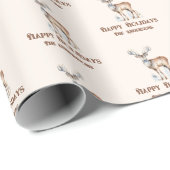 Waterverf rendieren gepersonaliseerde kerst cadeaupapier (Rol Hoek)