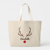 Waterverf rendieren grappige neusgeweien tas ba (Achterkant)